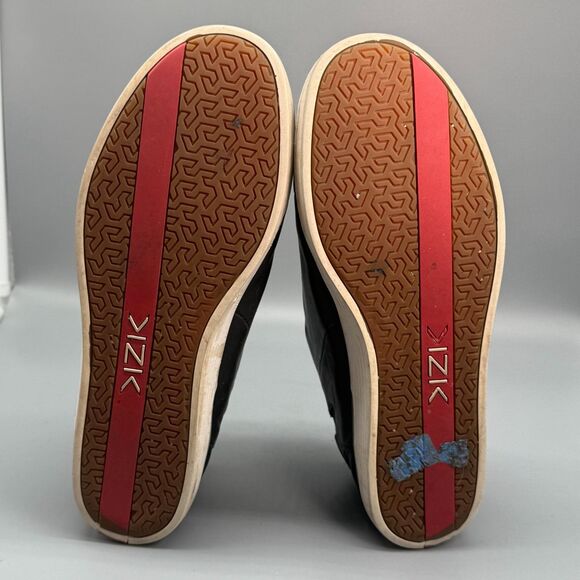 Kizik Las Vegas Men 11 Black Leather Hands-Free Athletic Sneaker Slip-On Low Top